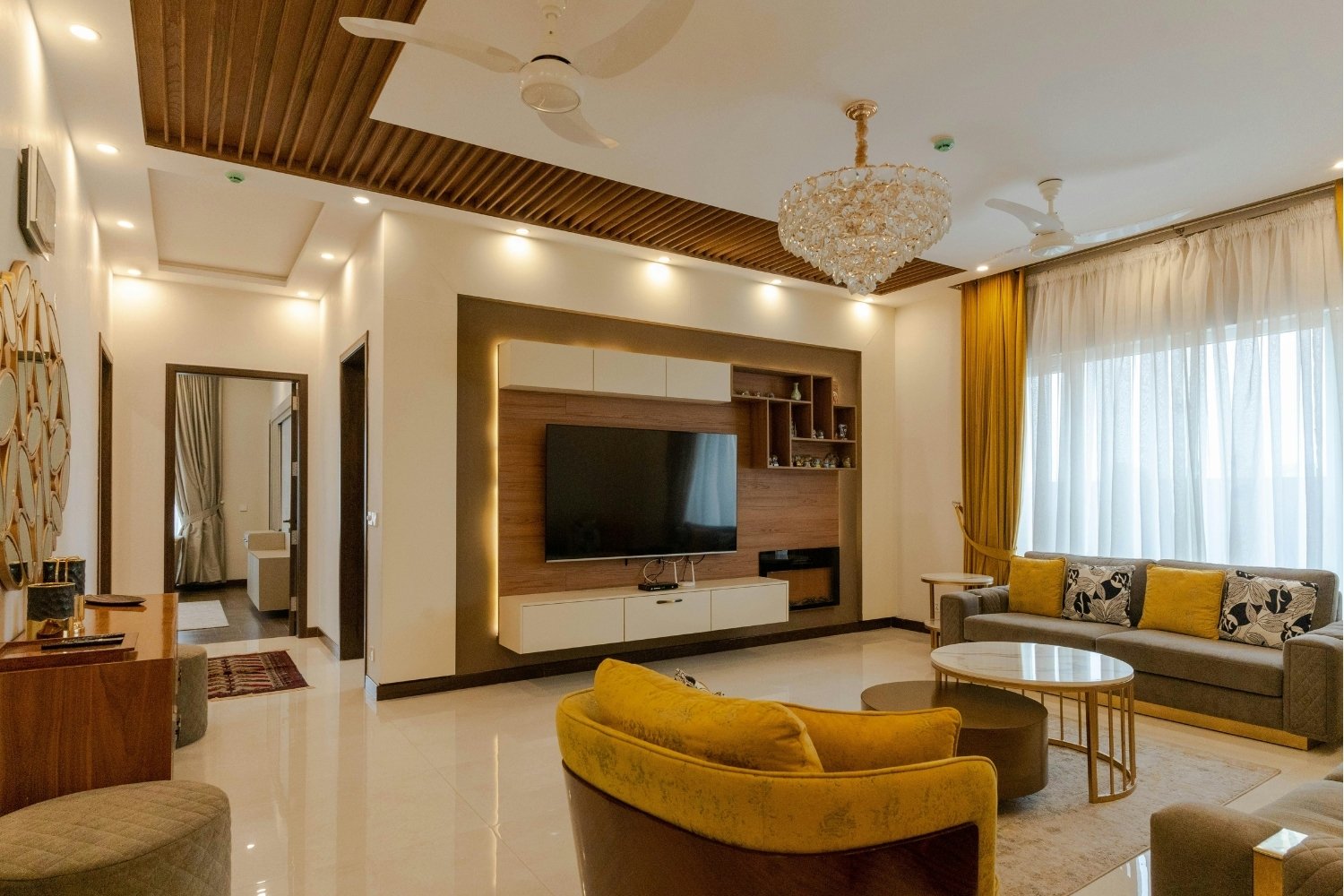 Entertainment TV Unit Interior Design Ocel Metallo