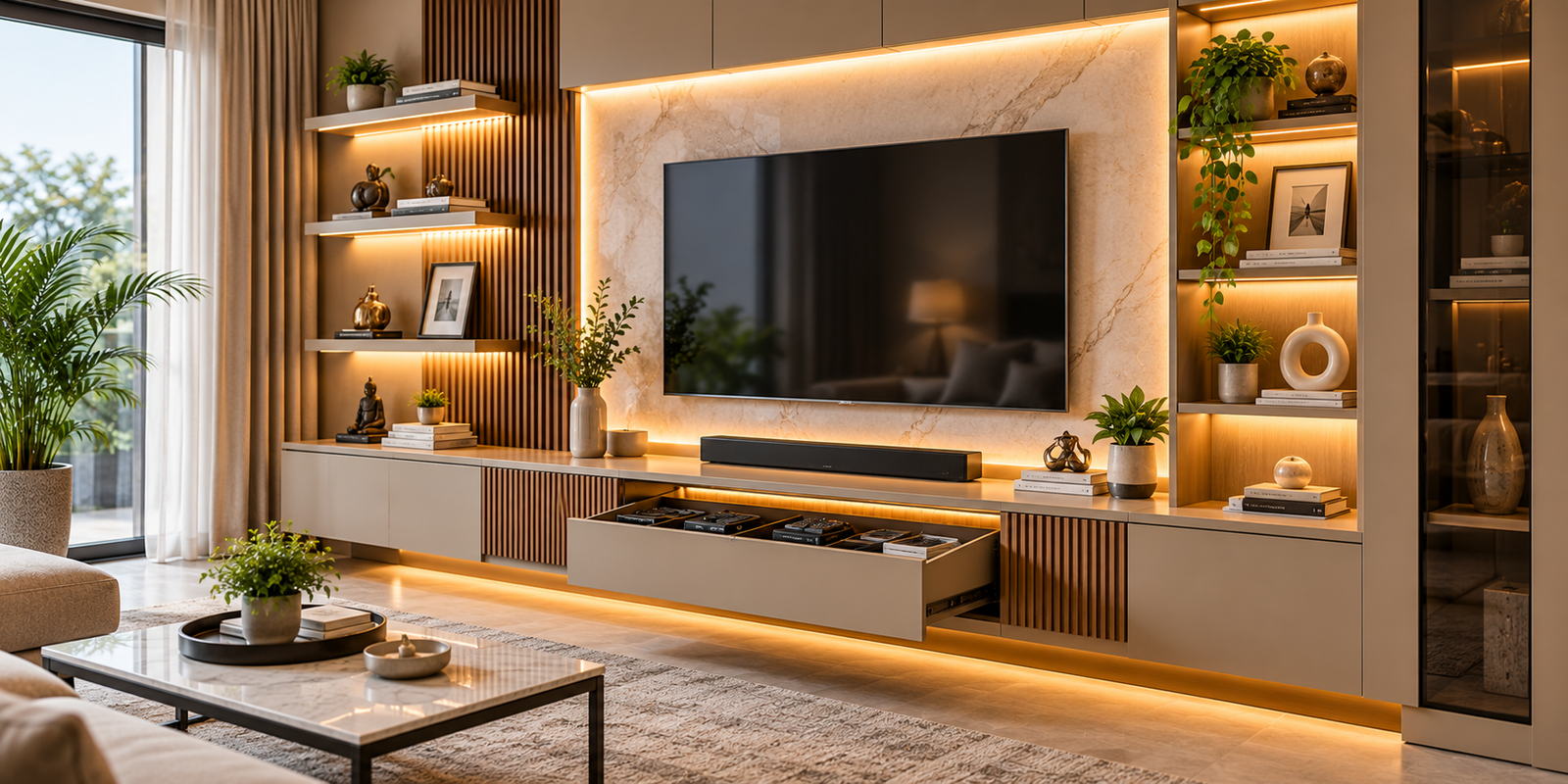 Entertainment Unit Design Guide: Smart TV Storage, Lighting and Modern Living Room Interiors